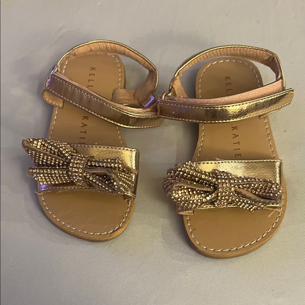 Kelly & Katie Glittery Gold Kids Sandals